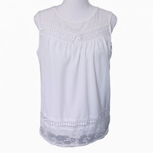 Arden Furtado sleeveless white blouse polyester lightweight size M